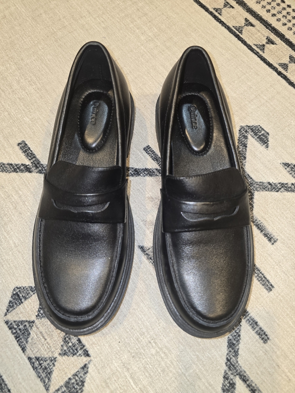 Quince Black Leather Penny Loafers